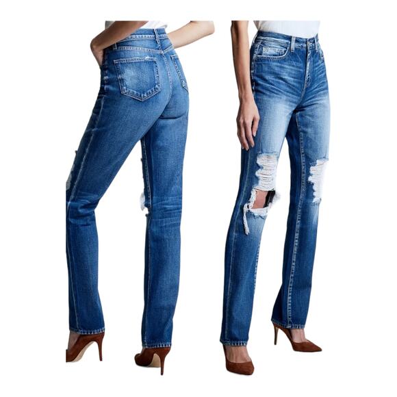 L'Agence jeans Rockies Ripped nonstretch cigarette blue size 24 - Picture 1 of 5